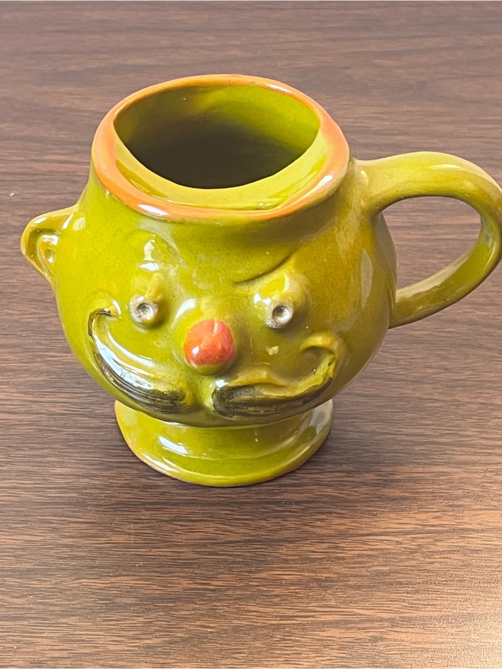 Vintage 60s Ceramic Moustache Mug - Made in USA